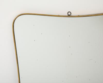 Gio Ponti Mid Century Modern Brass Framed Mirror in the style of Gio Ponti Italy 1950