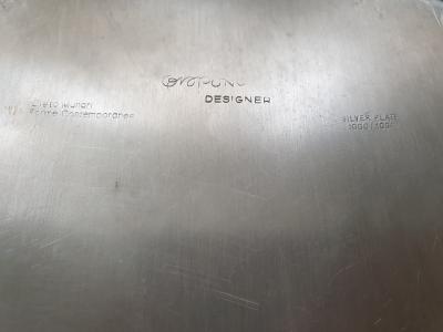 Gio Ponti Mid Century Modern silver plated tray designed by Gio Ponti 