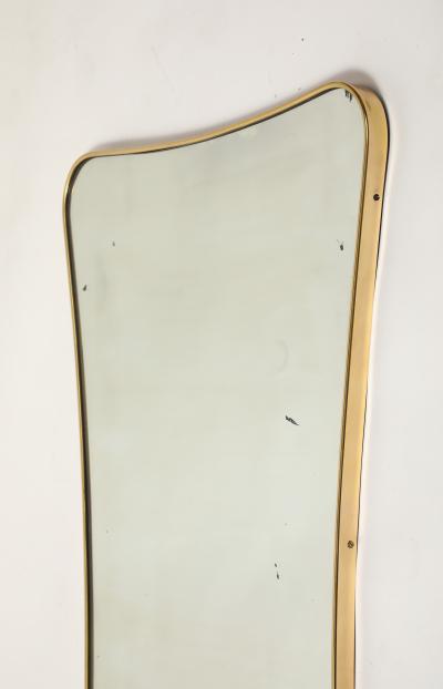 Gio Ponti Midcentury Italian Modernist Large Shaped Brass Wall Mirror