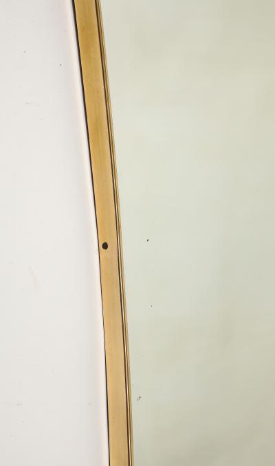 Gio Ponti Midcentury Italian Modernist Large Shaped Brass Wall Mirror