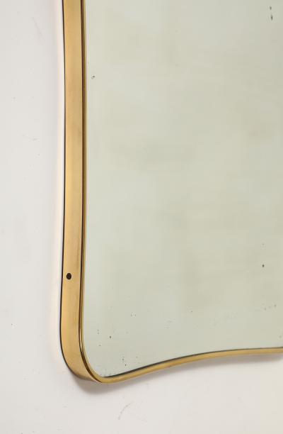 Gio Ponti Midcentury Italian Modernist Large Shaped Brass Wall Mirror