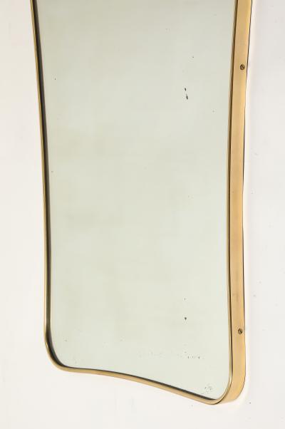 Gio Ponti Midcentury Italian Modernist Large Shaped Brass Wall Mirror