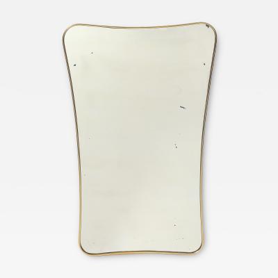 Gio Ponti Midcentury Italian Modernist Large Shaped Brass Wall Mirror