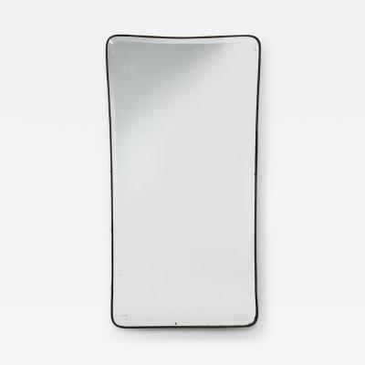 Gio Ponti Modernist Brass Framed Beveled Mirror Italy 1960s