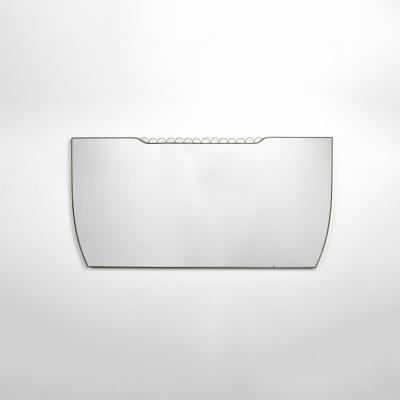 Gio Ponti Osvaldo Borsani Attr Monumental Wall Mirror Tinted Mirror Brass Italy 1940s