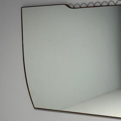 Gio Ponti Osvaldo Borsani Attr Monumental Wall Mirror Tinted Mirror Brass Italy 1940s
