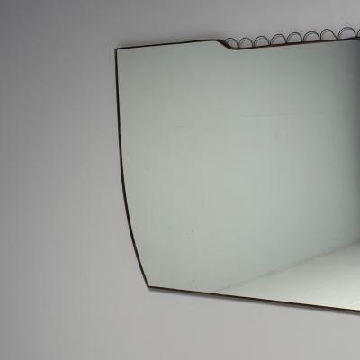 Gio Ponti Osvaldo Borsani Attr Monumental Wall Mirror Tinted Mirror Brass Italy 1940s