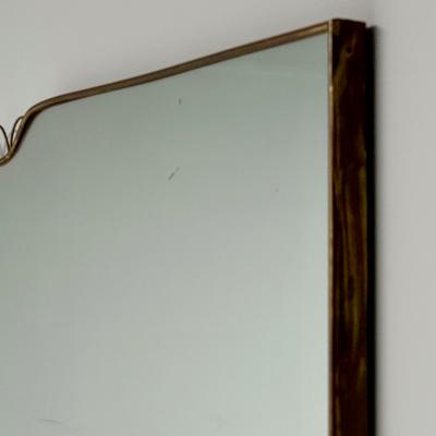 Gio Ponti Osvaldo Borsani Attr Monumental Wall Mirror Tinted Mirror Brass Italy 1940s