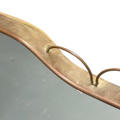 Gio Ponti Osvaldo Borsani Attr Monumental Wall Mirror Tinted Mirror Brass Italy 1940s