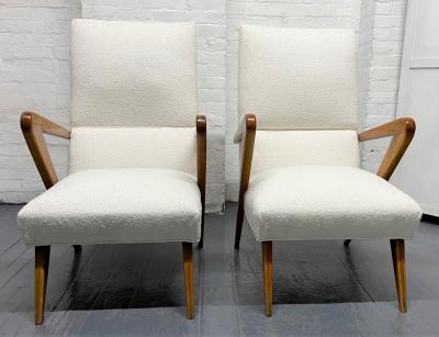 Gio Ponti Pair Italian Lounge Chairs Style of Gio Ponti