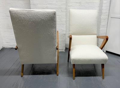 Gio Ponti Pair Italian Lounge Chairs Style of Gio Ponti