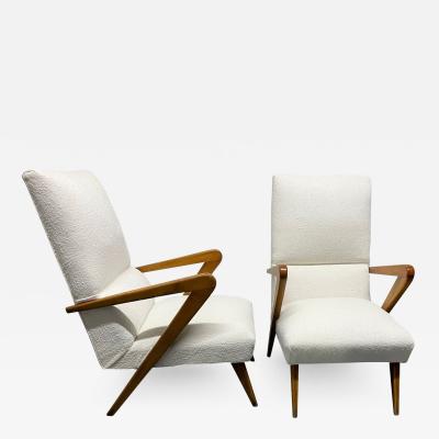 Gio Ponti Pair Italian Lounge Chairs Style of Gio Ponti