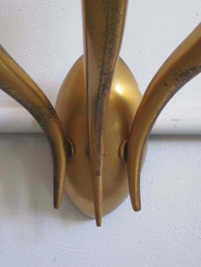 Gio Ponti Pair Italian Mid Century Modern Neoclassical Wall Sconce Attributed to Gio Ponti