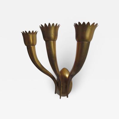 Gio Ponti Pair Italian Mid Century Modern Neoclassical Wall Sconce Attributed to Gio Ponti