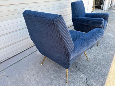 Gio Ponti Pair Of Italian Modern Gio Ponti Inspired Lounge Chairs