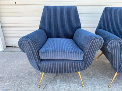 Gio Ponti Pair Of Italian Modern Gio Ponti Inspired Lounge Chairs
