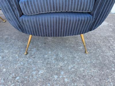 Gio Ponti Pair Of Italian Modern Gio Ponti Inspired Lounge Chairs