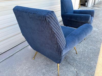 Gio Ponti Pair Of Italian Modern Gio Ponti Inspired Lounge Chairs