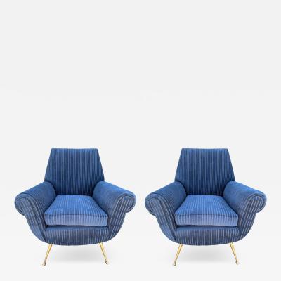 Gio Ponti Pair Of Italian Modern Gio Ponti Inspired Lounge Chairs