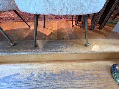 Gio Ponti Pair Of Italian Modern Ottomans With Brass Legs