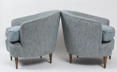 Gio Ponti Pair Of Mid Century Italian Gio Ponti Style Tub Chairs For Casa Giardino