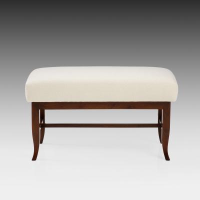 Gio Ponti Pair of Benches in Walnut and Boucl by Gio Ponti