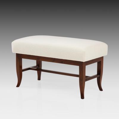 Gio Ponti Pair of Benches in Walnut and Boucl by Gio Ponti