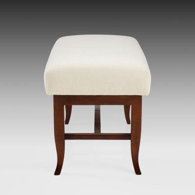 Gio Ponti Pair of Benches in Walnut and Boucl by Gio Ponti