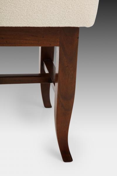 Gio Ponti Pair of Benches in Walnut and Boucl by Gio Ponti