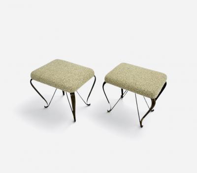 Gio Ponti Pair of Brass Italian Stool circas 1950