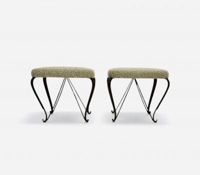 Gio Ponti Pair of Brass Italian Stool circas 1950