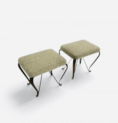 Gio Ponti Pair of Brass Italian Stool circas 1950
