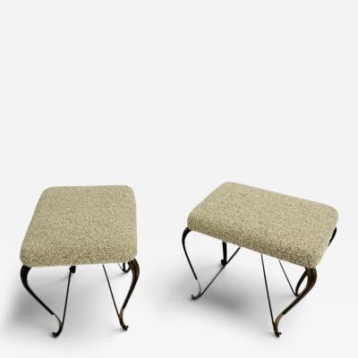 Gio Ponti Pair of Brass Italian Stool circas 1950