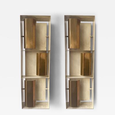 Gio Ponti Pair of Brass Sconces Finestra 12664 by Gio Ponti for Arredoluce Italy 1950s