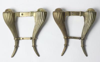 Gio Ponti Pair of Bronze Cornucopia Door Handles by Fontana Arte 1935 Italy