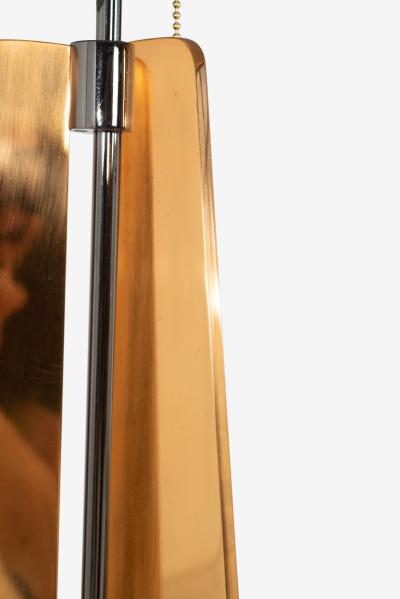 Gio Ponti Pair of Custom Solid Brass Obelisk Table Lamps Circa 2000