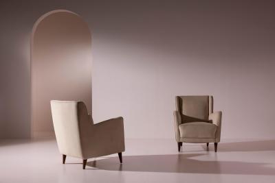 Gio Ponti Pair of Gio Ponti Armchairs for Cassina Conte Grande Liner 1949