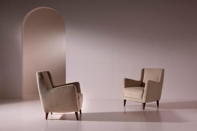Gio Ponti Pair of Gio Ponti Armchairs for Cassina Conte Grande Liner 1949