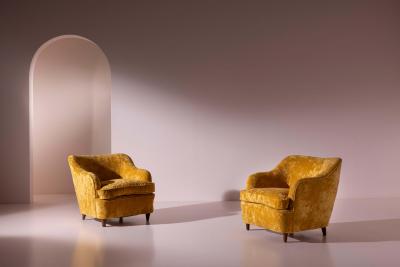 Gio Ponti Pair of Gio Ponti Armchairs from Hotel Bristol Merano Casa e Giardino 1954