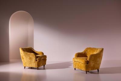 Gio Ponti Pair of Gio Ponti Armchairs from Hotel Bristol Merano Casa e Giardino 1954