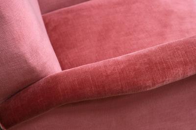 Gio Ponti Pair of Gio Ponti Armchairs in Coral Red Velvet and Beech Asko Finland 1957