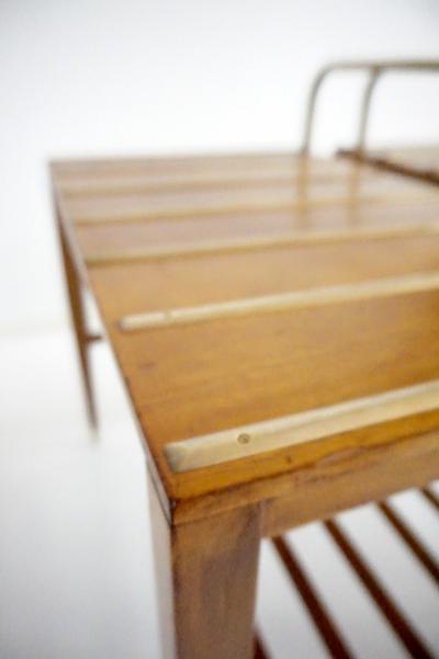 Gio Ponti Pair of Gio Ponti Walnut Side Tables Luggage Racks for Hotel Royal Naples 1955