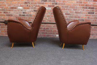 Gio Ponti Pair of Isa Bergamo Sculptural Petite Club Chairs Attributed to Gio Ponti