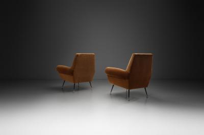 Gio Ponti Pair of Italian Armchairs in the manner of Gigi Radice Italy ca 1960s