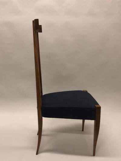 Gio Ponti Pair of Italian Midcentury Modern Walnut Side Chairs Circle of Gio Ponti