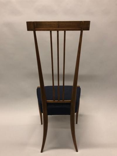 Gio Ponti Pair of Italian Midcentury Modern Walnut Side Chairs Circle of Gio Ponti