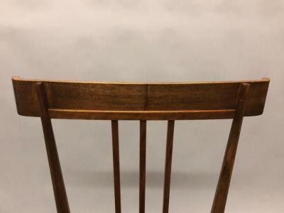 Gio Ponti Pair of Italian Midcentury Modern Walnut Side Chairs Circle of Gio Ponti