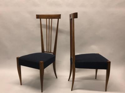 Gio Ponti Pair of Italian Midcentury Modern Walnut Side Chairs Circle of Gio Ponti