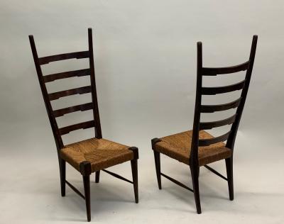 Gio Ponti Pair of Italian Modern Craftsman Side Chairs Attr to Gio Ponti circa 1939