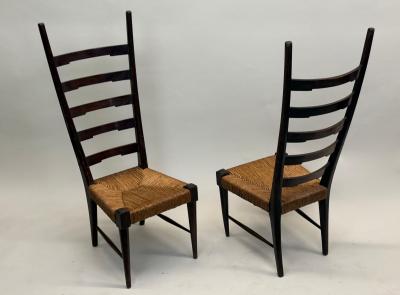 Gio Ponti Pair of Italian Modern Craftsman Side Chairs Attr to Gio Ponti circa 1939